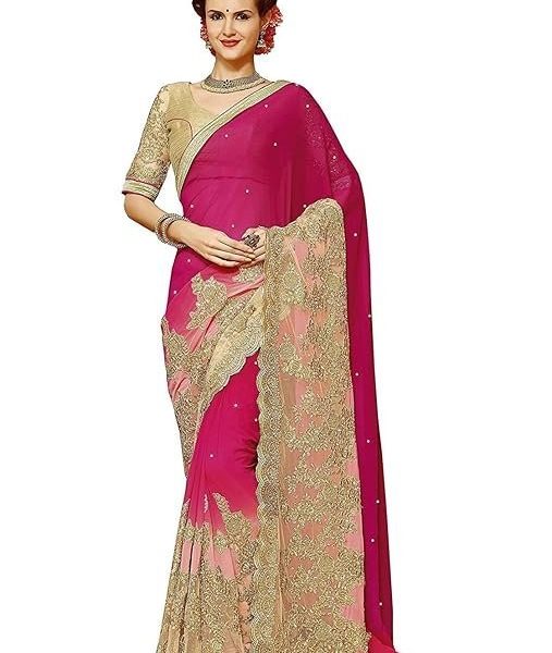 desiuyoker saree mart smart brand Women's Ruffle Saree Lycra Fabric With Blouse Piece