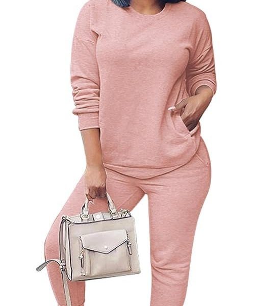 Fixmatti Women Pullover Hoodie Pockets Sweatpants Sport Jogger Sweatsuit