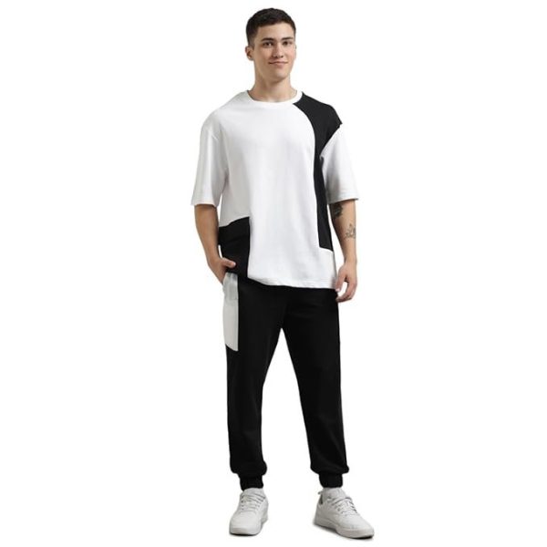 NOBERO Men's Cotton Oversized Casual Round Neck Co-Ord Set for Casual Sleepwear & Loungewear Set & Night Suits Set
