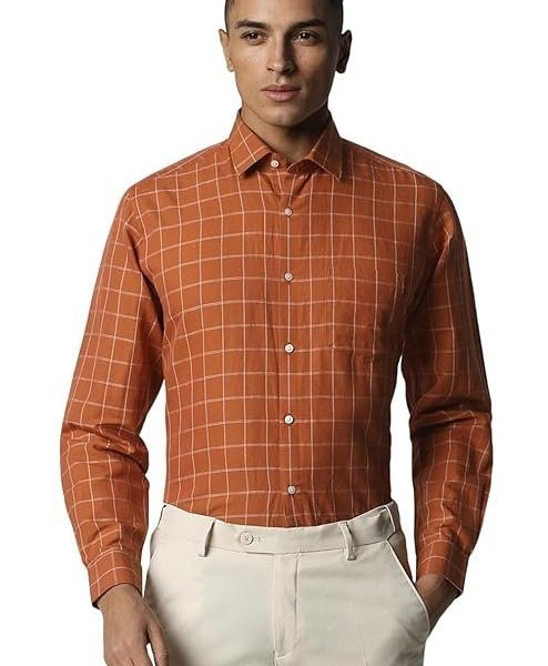 Van Heusen Men's Linen Regular Fit Shirt