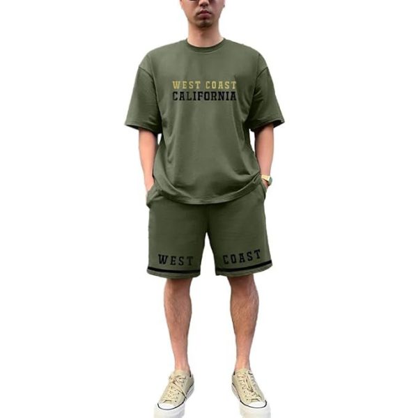 NOBERO Men's Cottonblend Solid Co-Ord Set