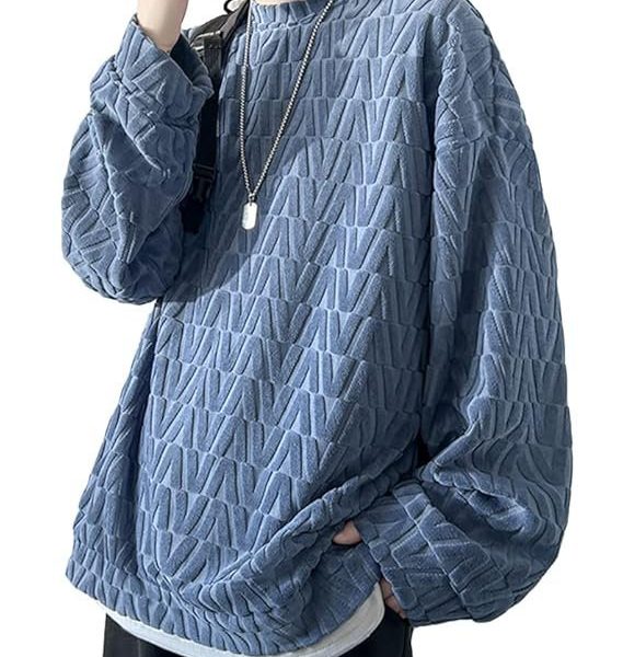 foveitaa Men's Autumn Clothes, Sweatshirt, Large Size, Loose, Soft Texture, Popular, Solid, Long Sleeve, Hoodie, T-Shirt, Cool, Casual, Pullover, Stylish, Drop Shoulder, Simple, Osha, Unisex Tops