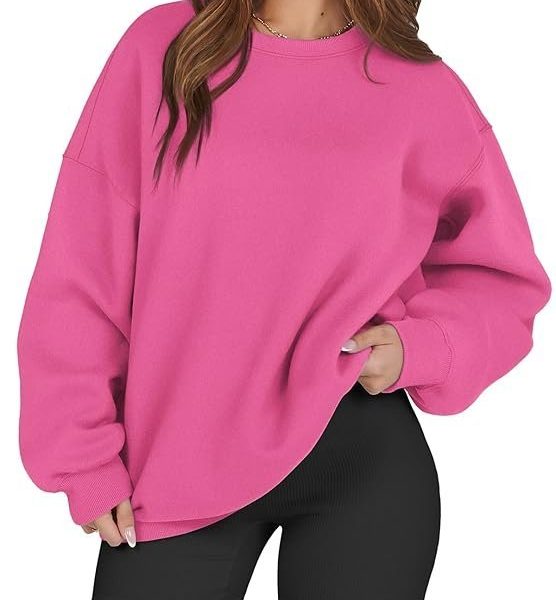 ATHMILE Oversized Sweatshirt for Women Crewneck Fleece Long Sleeve Pullover Hoodies Tops Fall Fashion Outfits Clothes 2023
