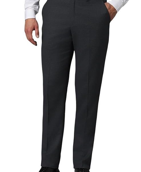 Louis Philippe Men's Slim Fit Mid Rise Pants