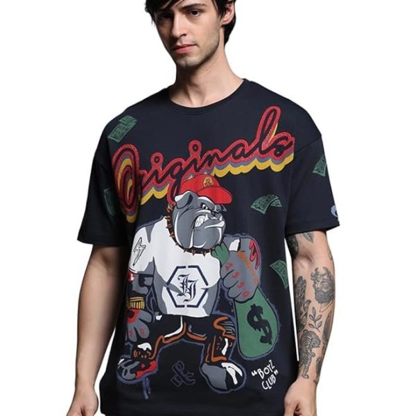 JACK & JONES Men's Cotton Graphic Oversized Fit T-Shirt
