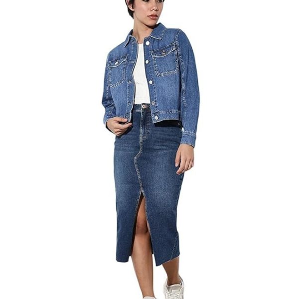 ONLY Women's Cotton Standard Length Denim Jacket