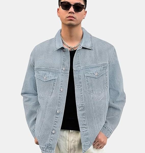 Urbano Fashion Men's Regular Fit Washed Full Sleeve Denim Jacket