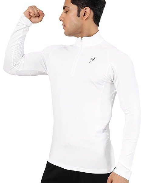 Thrive Mens Slim Fit Pullover Sport and Gym Full Sleeve T-Shirt for Men