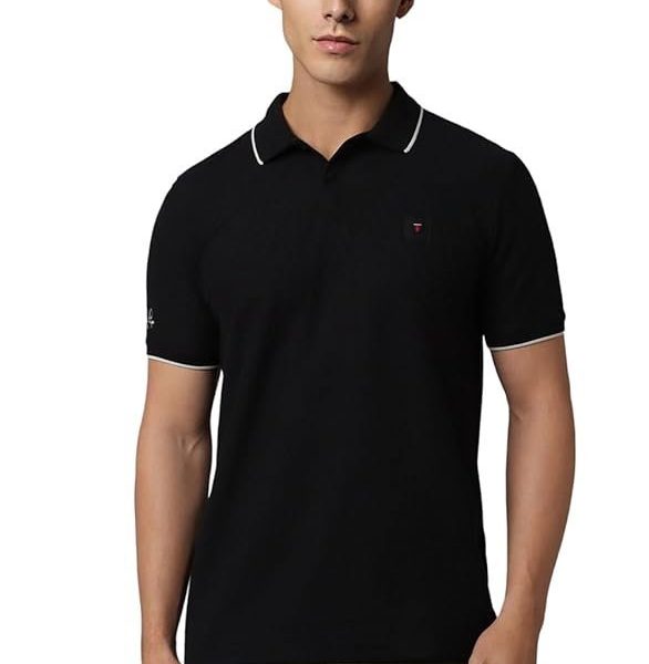 Louis Philippe Men's Cotton Solid Slim Fit T-Shirt