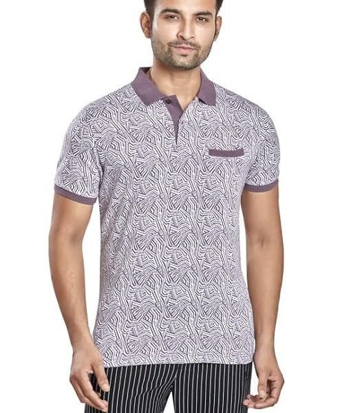 Celsius Men's Regular Poly Cotton Jacquard Polo T-Shirt