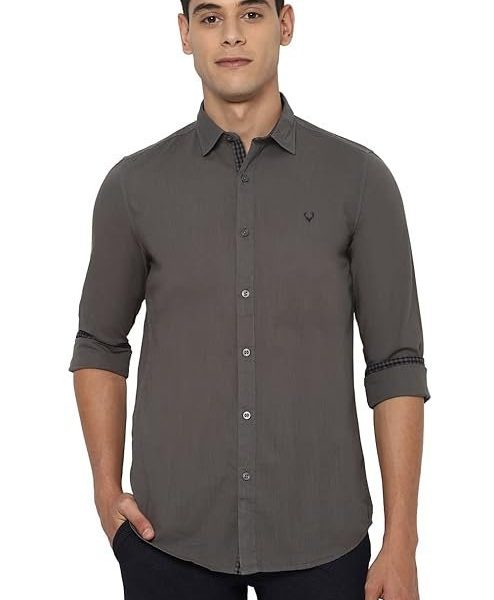 Allen Solly Men Cotton Plain Slim Fit Shirt