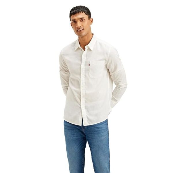 Levi's Men's Linen Solid Slim Fit Shirt