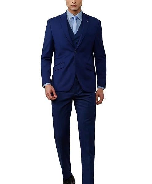 Van Heusen Men's Wool Blend Single Breasted-2 Button Suit Dress Set