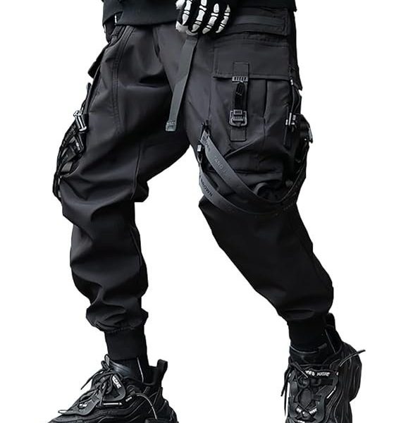 Niepce Inc Men's Japanese Streetwear Techwear Cargo Pants with Design