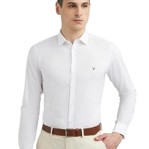 Allen Solly Men Cotton Plain Slim Fit Shirt