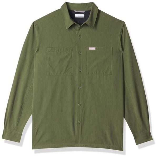 Columbia Men Green Omni Wick Black Mesa Lw Long Sleeve Hiking | Trekking | Camping | Safari Shirt