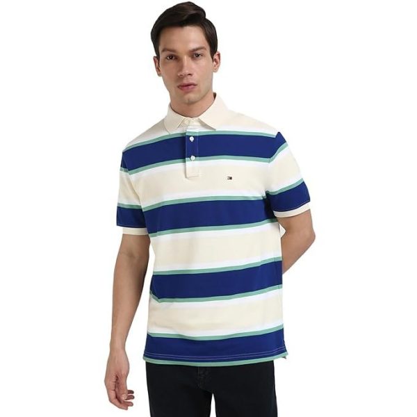 Tommy Hilfiger Men's Cotton Striped Regular Fit T-Shirt