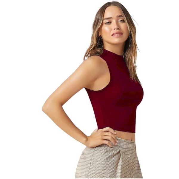 DDASPRATION Women's Solid Ribbed Crop Tank Top - Stylish Western Sleeveless Top for Girls