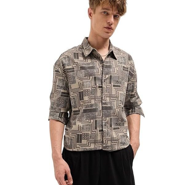 THE BEAR HOUSE Men's Abstract Printed Overshirt